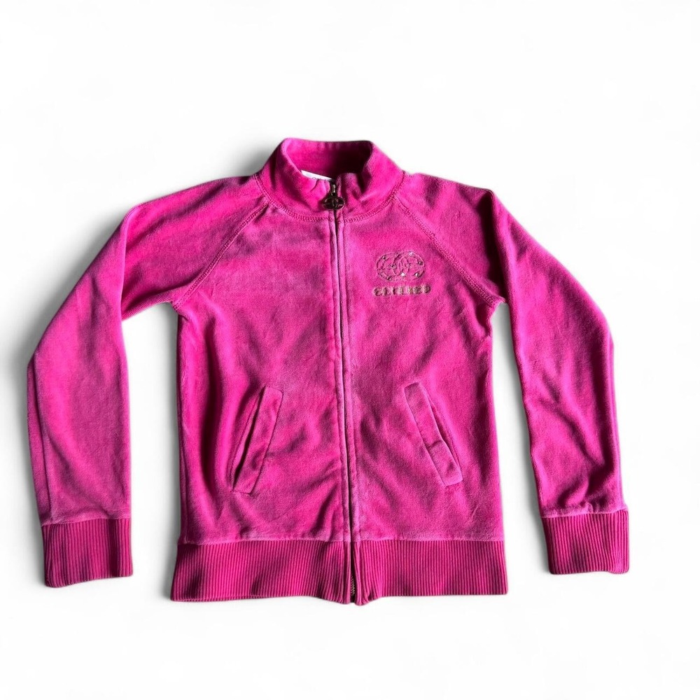 Y2K Kids Ecko Red Pink Velour Zip Up Jacket